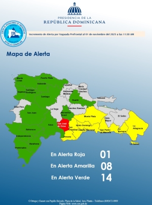 PRELIMINAR  Informe de Situaci&oacute;n No. 01 Santo Domingo, D. N. HORA: 11:30 AM 01 de noviembre del 2025  Vaguada-Onda tropical
