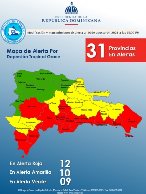 Informe de Situaci&oacute;n No. 2 Tormenta Tropical Grace (5:00 PM)