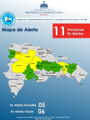 AMPLIACI&Oacute;N Y MANTENIMIENTO DE ALERTA (11:45 AM --- 24 de agosto, 2022)