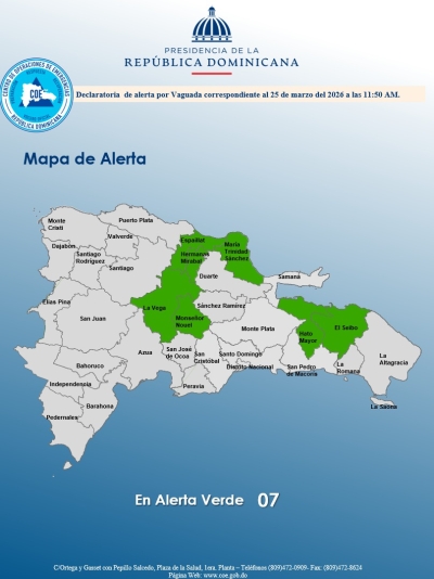 El COE emite el nivel de alerta verde para 07 provincias
