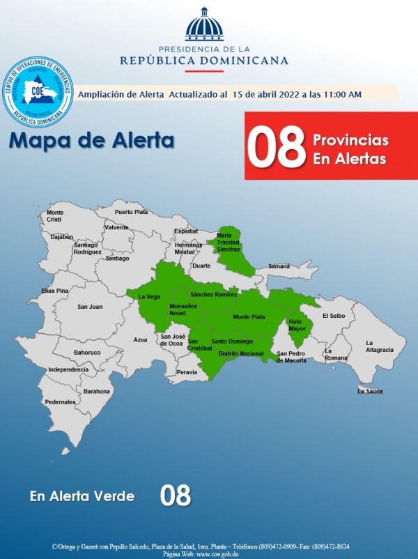 mantenimiento de alerta Verde por Vaguada 15,04,2022, 11 am