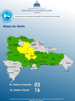 Ampliaci&oacute;n  de alerta 23 de abril 5,pm