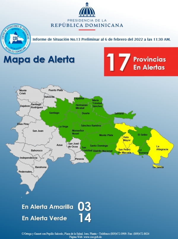 Informe de Situación No. 13  Vaguada  (06 de febrero, 2022 11: 30 am)