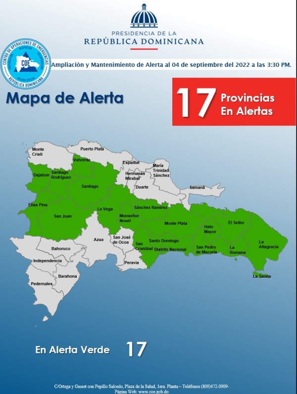 Ampliación y mantenimiento de alerta por Vaguada (04,09,2022 -- 3:30pm)