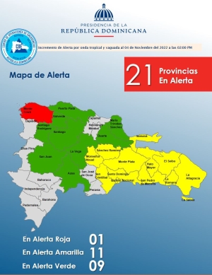 Incremento de alerta por ONDA TROPICAL 04-11-22- 2:00 PM