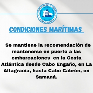 El COE mantiene la instrucci&oacute;n a los operadores de las fr&aacute;giles y peque&ntilde;as embarcaciones en la costa Atl&aacute;ntica