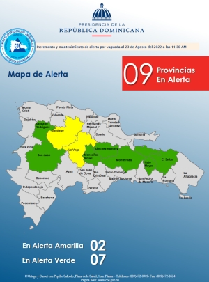 Mantenimiento e Incremento de alerta por Vaguada 23,08,2022, 11,am