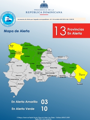Incremento de alerta verde, 31 de octubre del 2023.. 12, m