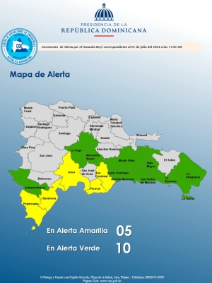 AMPLIACION DE ALERTA  Santo Domingo 01 de julio, 2024  11:30 am