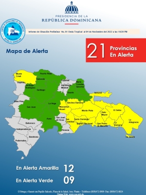 Informe de Situaci&oacute;n No. 01  Onda Tropical  10:30 PM