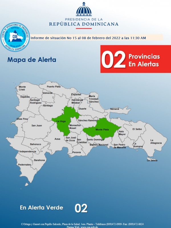 Informe de Situación No. 15  Vaguada  (08 de febrero, 2022 11: 30 am)