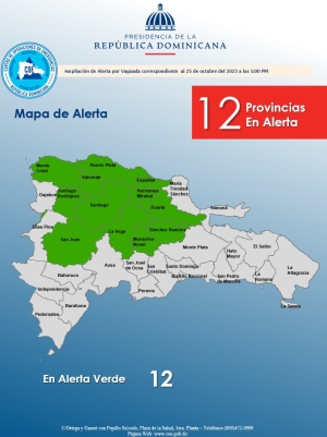 Ampliaci&oacute;n de alerta verde, 25 de octubre del 2023 5pm