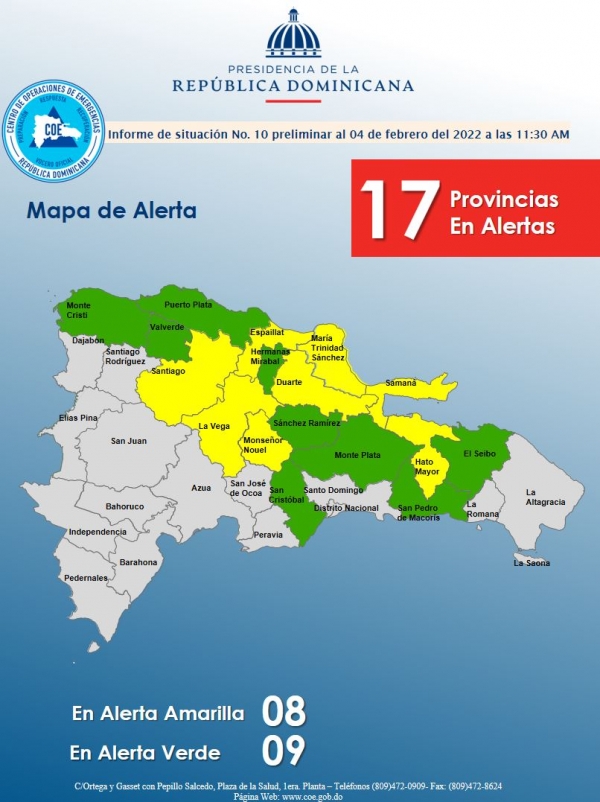 Informe de Situación No. 10 Vaguada  (04 de febrero, 2022   11: 30 am)