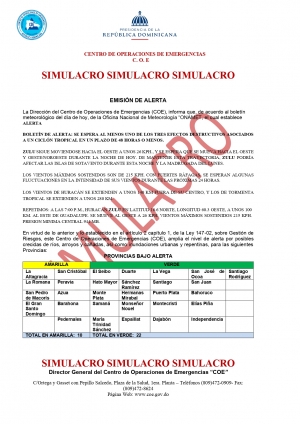 Mantenimiento de Alerta &iexcl;ESTO ES UN SIMULACRO!