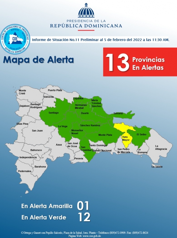 Informe de Situación No. 11  Vaguada  (05 de febrero, 2022  11: 30 am)