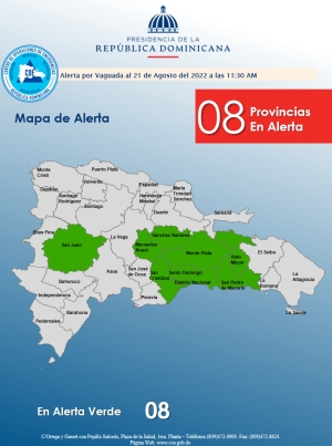 Emisi&oacute;n de alerta por Vaguada 21,08,2022, 11,am