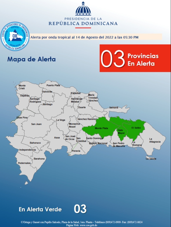 Emisión de alerta por Vaguada 14-08-2022, 5,30pm
