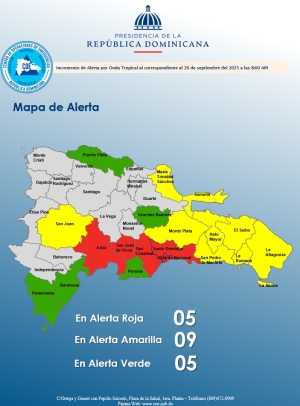 INCREMENTO DE ALERTA HORA: 8:00 am Santo Domingo, D. N. 26 de septiembre del 2025