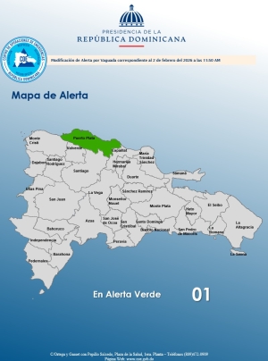El COE mantiene 01 provincia en alerta verde, debido a que el informe del INDOMET